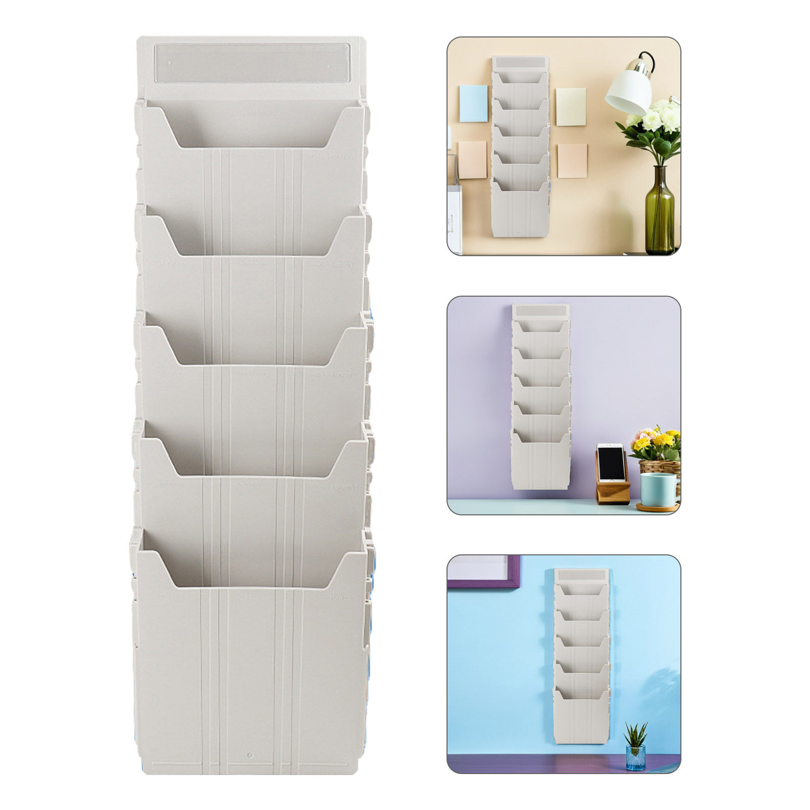 Magazine Holder Rack - Wandmontierter Magazinhalter, erweiterbar, 5 Fächer, verstellbarer